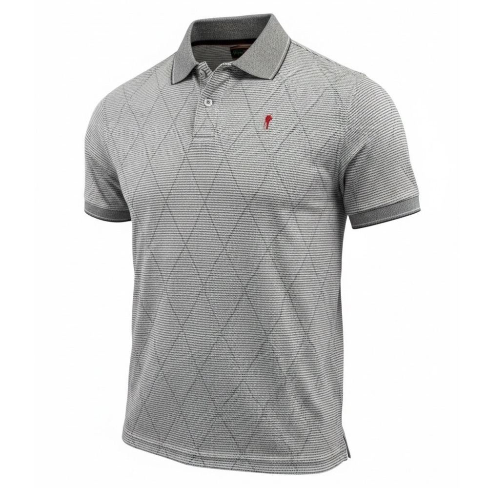 Payne Stewart Mens XL Golf Polo Shirt Black White Diamond Argyle (T29)‎ NWTs